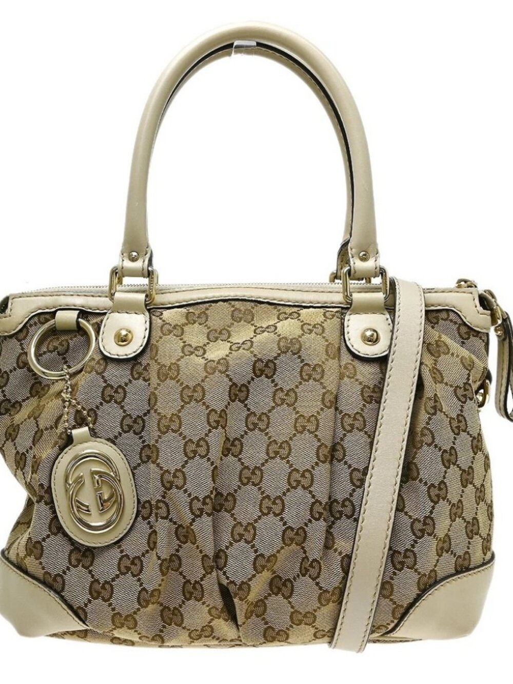 Gucci Beige GG Sukey 2way Handbag